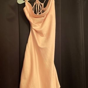 champagne silk dress
